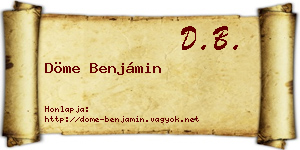 Döme Benjámin névjegykártya