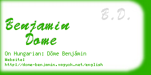 benjamin dome business card